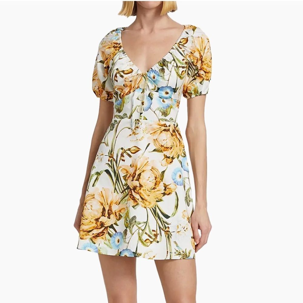 Favorite Daughter Tropical White Floral Mini Dress Size 8